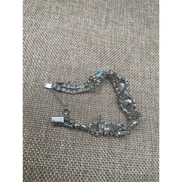 Vintage 1950s Kramer of NY Rhinestone Bracelet Bridal - Picture 3 of 9